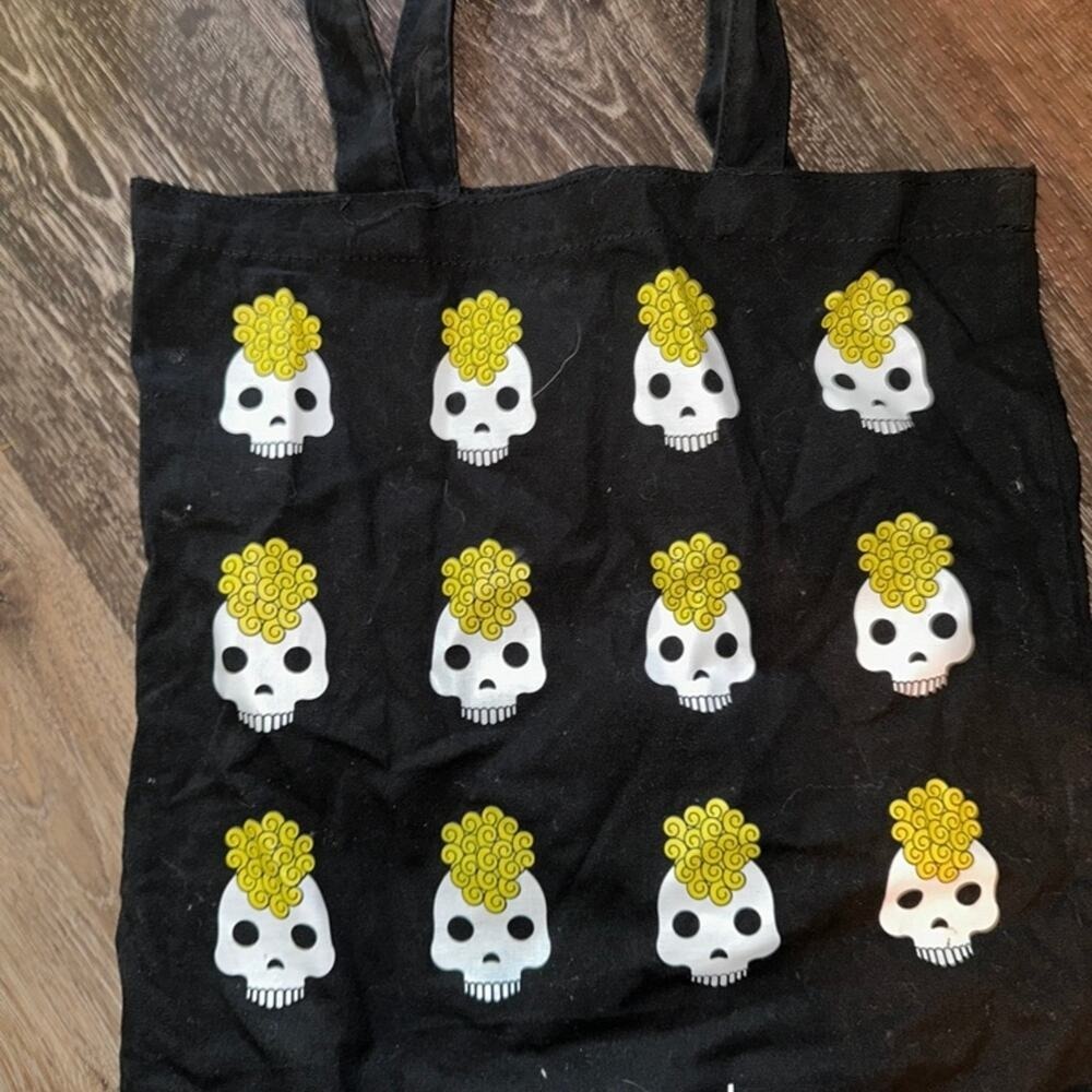 Amika Hair Care Sugar Skulls Canvas Tote Bag Black Cute trendy Shopper travel